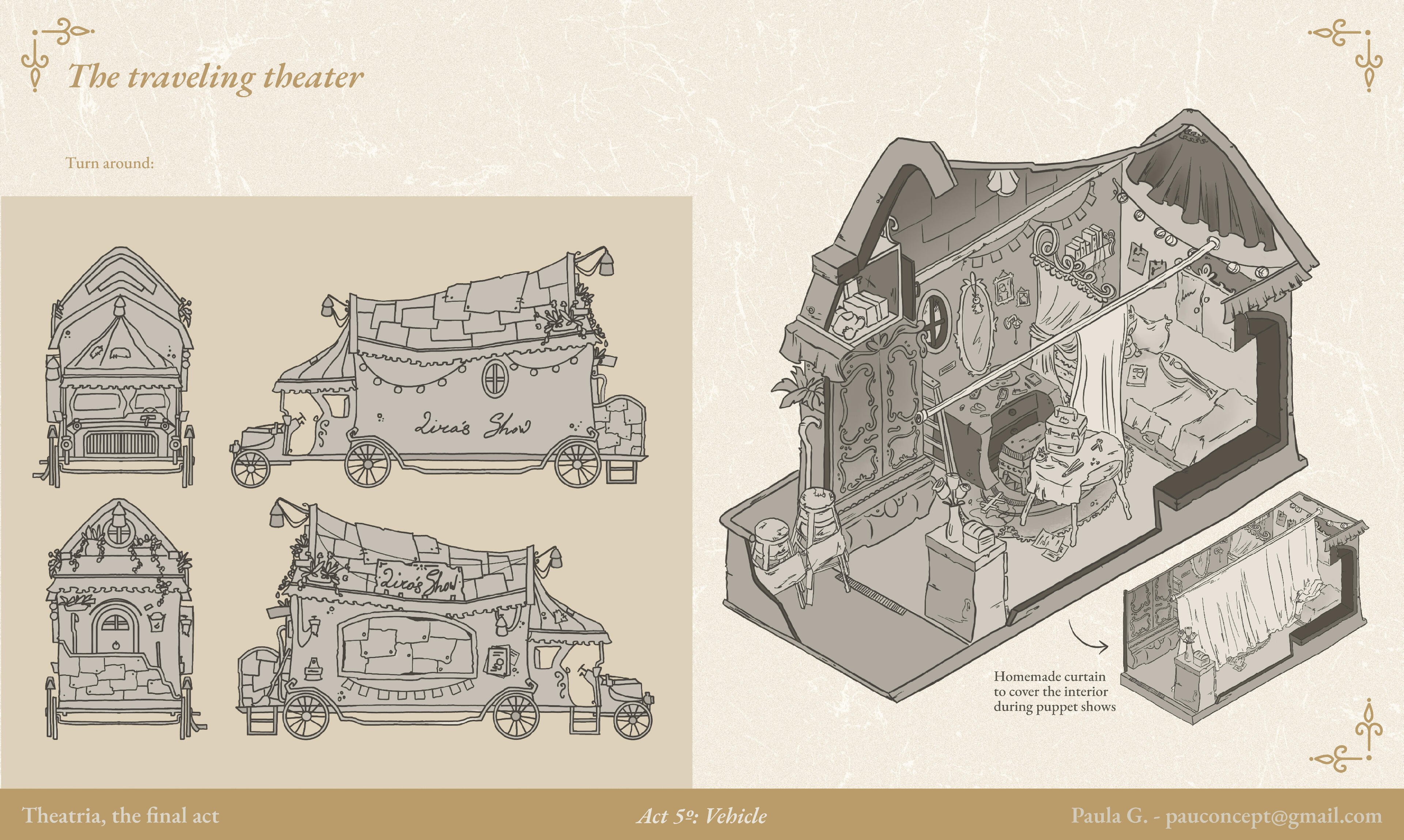 Traveling theater, vehicle design Traveling theater, vehicle design